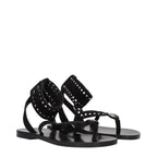 Isabel Marant Black Leather Flip-Flop Sandals