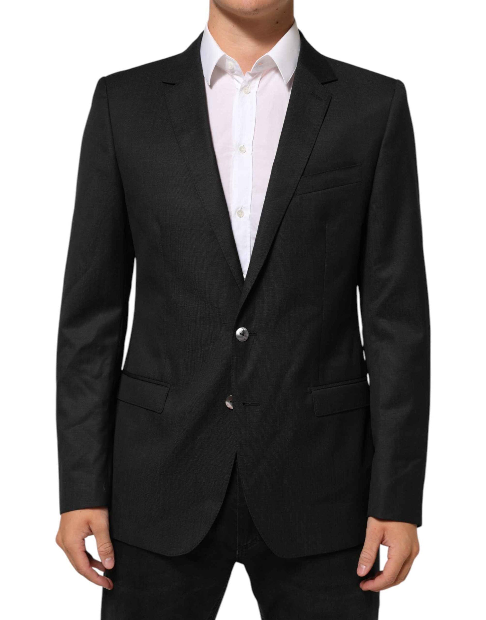 Dolce & Gabbana Black Single Breasted Men Coat MARTINI Blazer