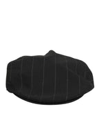 Dolce & Gabbana Black Polyester Newsboy Men Cloth Capello Hat