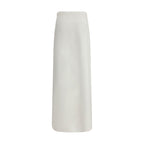 Max Mara White Viscose Long Skirt