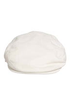 Dolce & Gabbana White Cotton Newsboy Cloth Capello Men Cap Hat