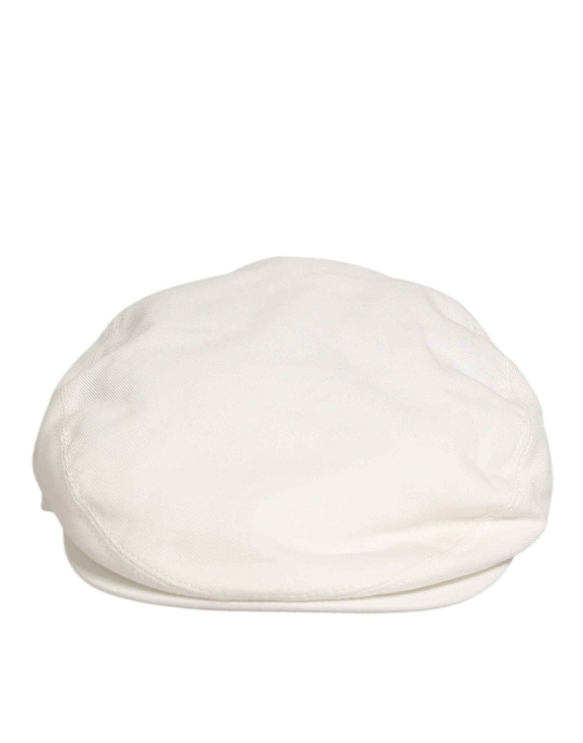 Dolce & Gabbana White Cotton Newsboy Cloth Capello Men Cap Hat