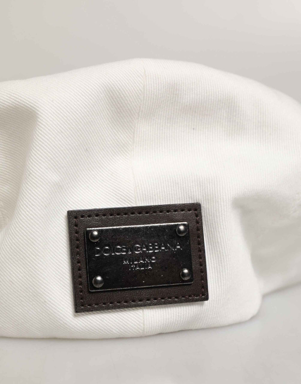 Dolce & Gabbana White Cotton Newsboy Cloth Capello Men Cap Hat
