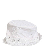 Dolce & Gabbana White Nylon Cut Out Bucket Logo Capello Hat