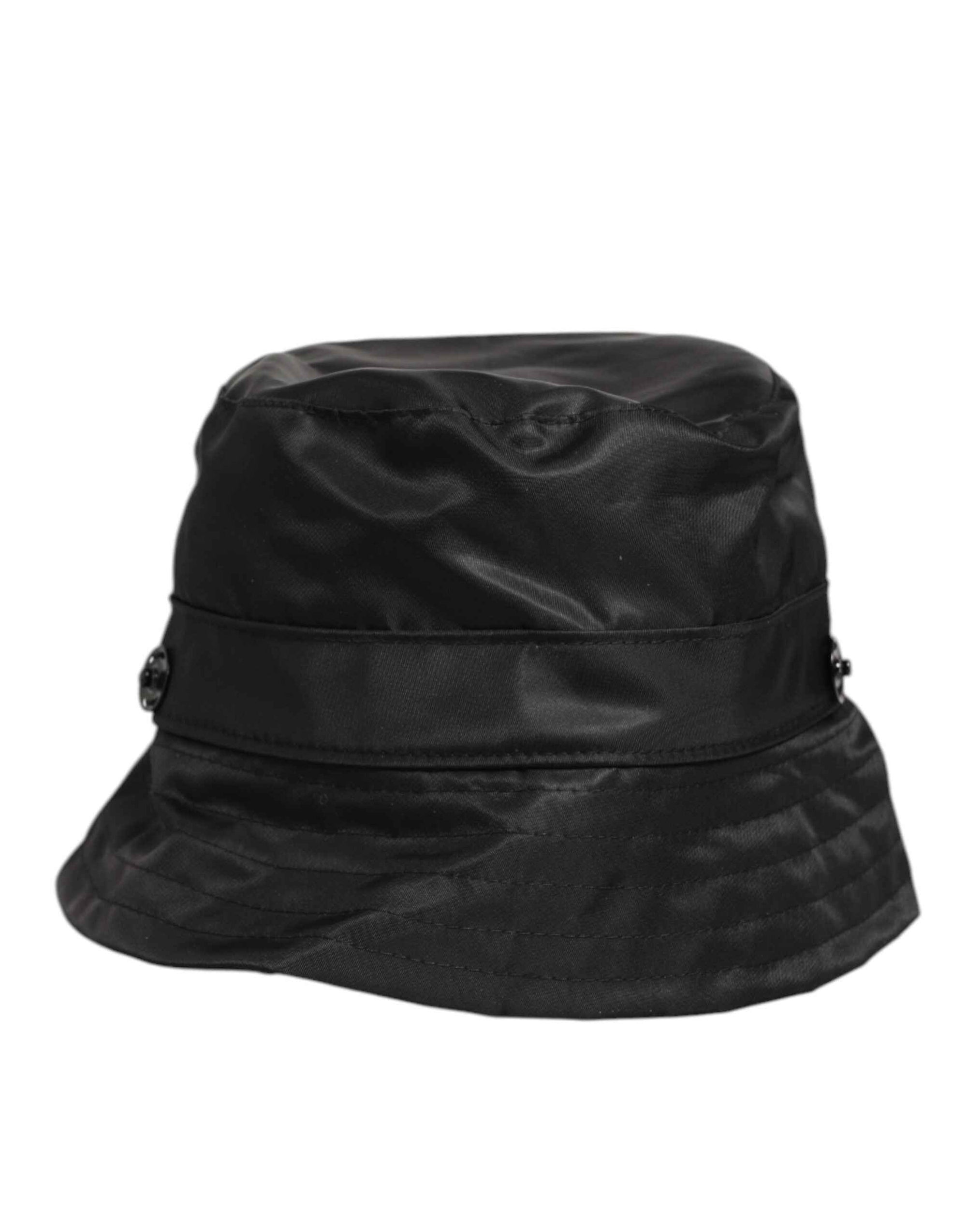 Dolce & Gabbana Black PVC Wide Brim Men Bucket Capello Hat