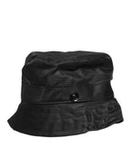 Dolce & Gabbana Black PVC Wide Brim Men Bucket Capello Hat