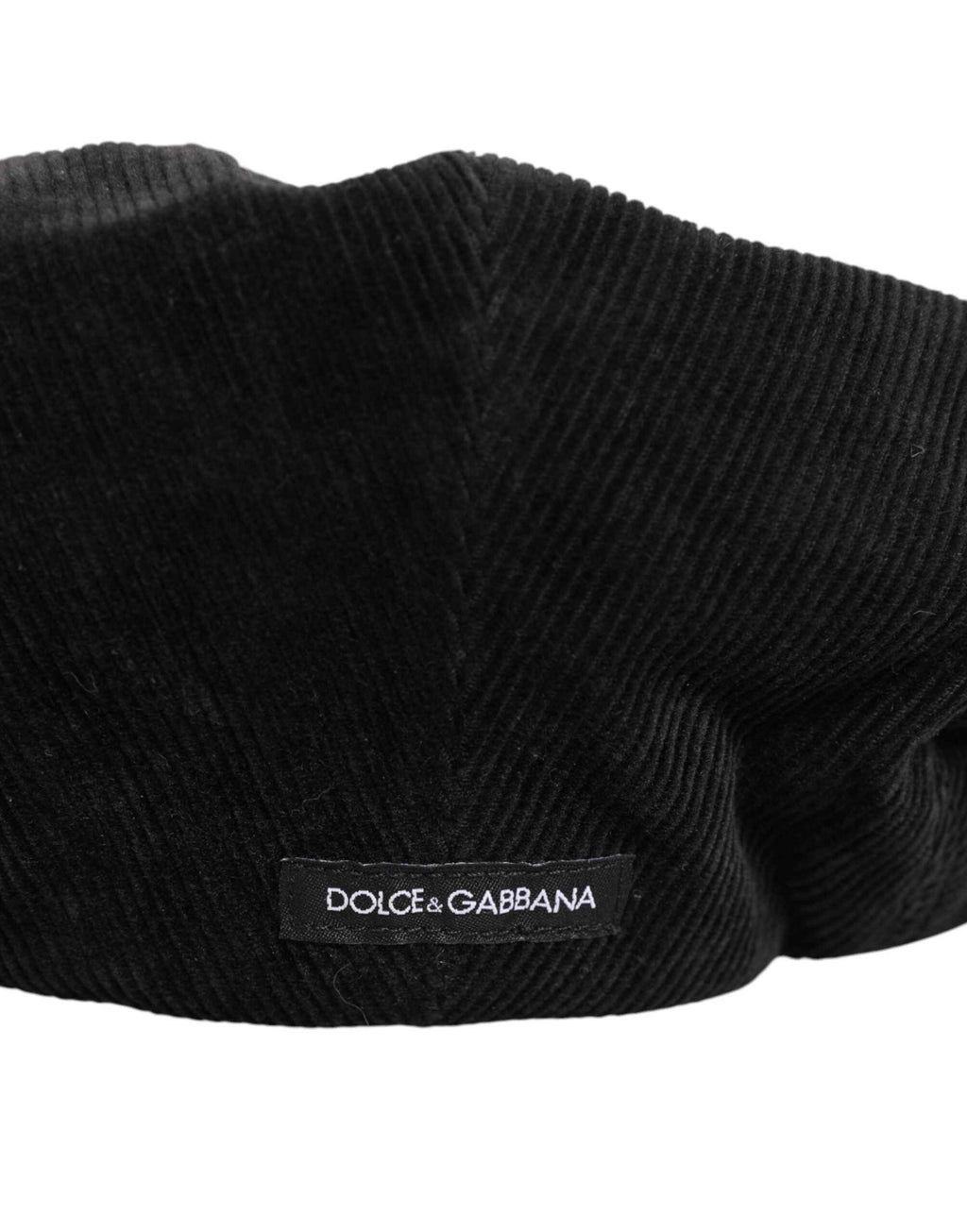 Dolce & Gabbana Black Cotton DG Logo Newsboy Cloth Capello Hat