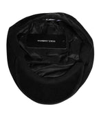 Dolce & Gabbana Black Cotton DG Logo Newsboy Cloth Capello Hat