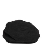 Dolce & Gabbana Black Cotton DG Logo Newsboy Cloth Capello Hat