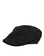 Dolce & Gabbana Black Cotton DG Logo Newsboy Cloth Capello Hat