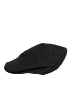 Dolce & Gabbana Black Cotton DG Logo Newsboy Cloth Capello Hat