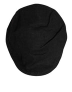 Dolce & Gabbana Black Cotton DG Logo Newsboy Cloth Capello Hat