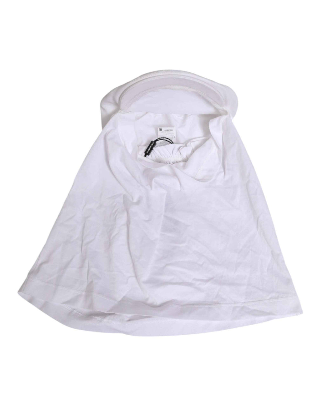 Dolce & Gabbana White Cotton DG Logo Plaque Baseball Balaclava Hat