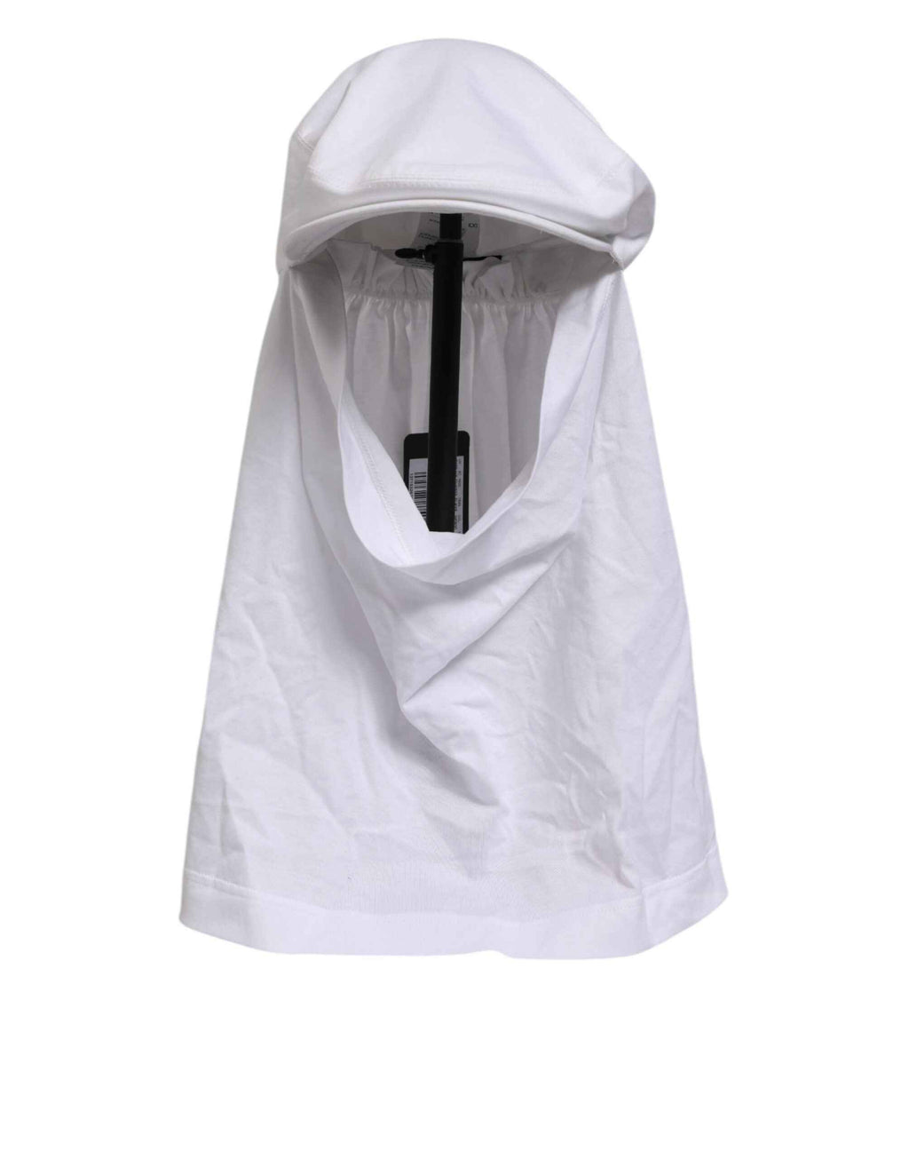 Dolce & Gabbana White Cotton DG Logo Plaque Baseball Balaclava Hat