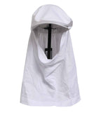 Dolce & Gabbana White Cotton DG Logo Plaque Baseball Balaclava Hat