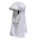 Dolce & Gabbana White Cotton DG Logo Plaque Baseball Balaclava Hat