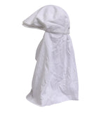 Dolce & Gabbana White Cotton DG Logo Plaque Baseball Balaclava Hat