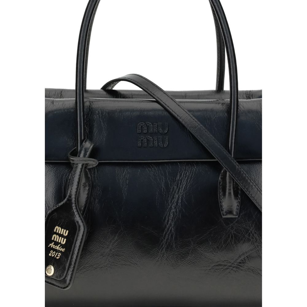 Miu Miu Black Calf Leather Bos Taurus Handbag