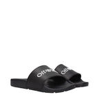 Off-White Black Cotton Slippers