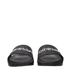 Off-White Black Cotton Slippers