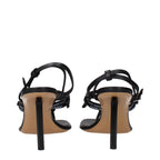 Off-White Black Leather Flip-Flop Sandals