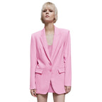 Patrizia Pepe Pink Polyester Blazer