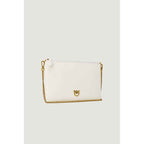 PINKO Cream Leather Clutch Bag