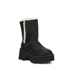 UGG Black Leather Flat Boots