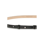 SA SU PHI Black Leather Thin Belt