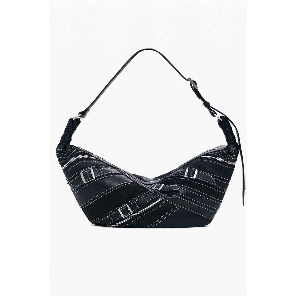 Desigual Nero Poliuretano Women Shoulder Bag