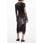 Desigual Brown Polyester Women Dress