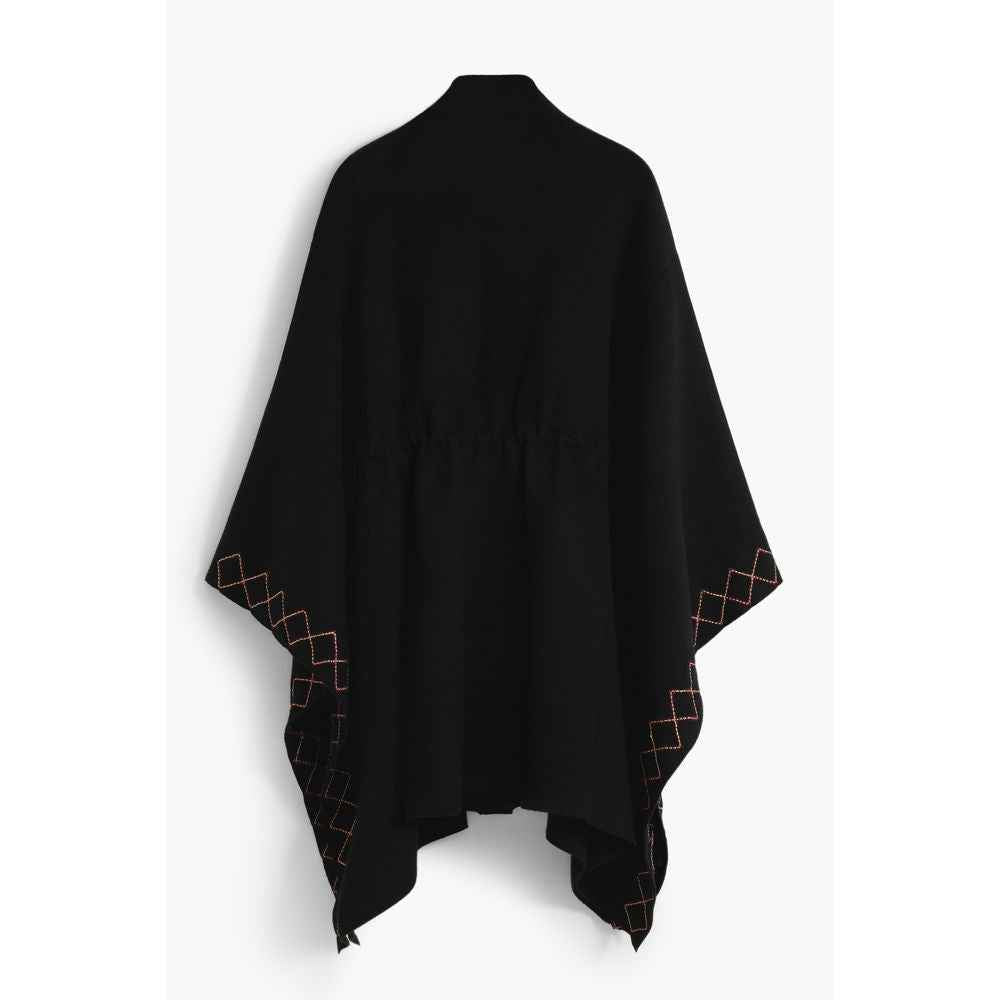 Desigual Black Polyester Women Poncho