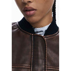 Desigual Brown Polyethylene Women Poncho