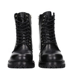 Off-White Black Leather Ankle Boots