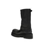 Balenciaga Black Calf Leather Bos Taurus Lace-Up Boots