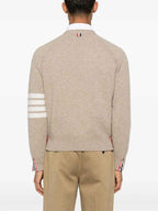 Thom Browne Shetland Wool 4-Bar Relaxed Fit V Neck Cardigan
