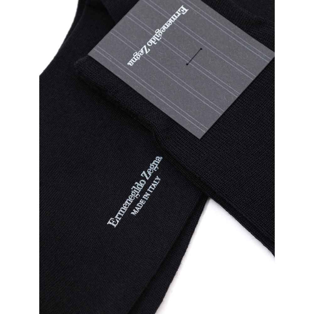 ZEGNA Black Wool Sock