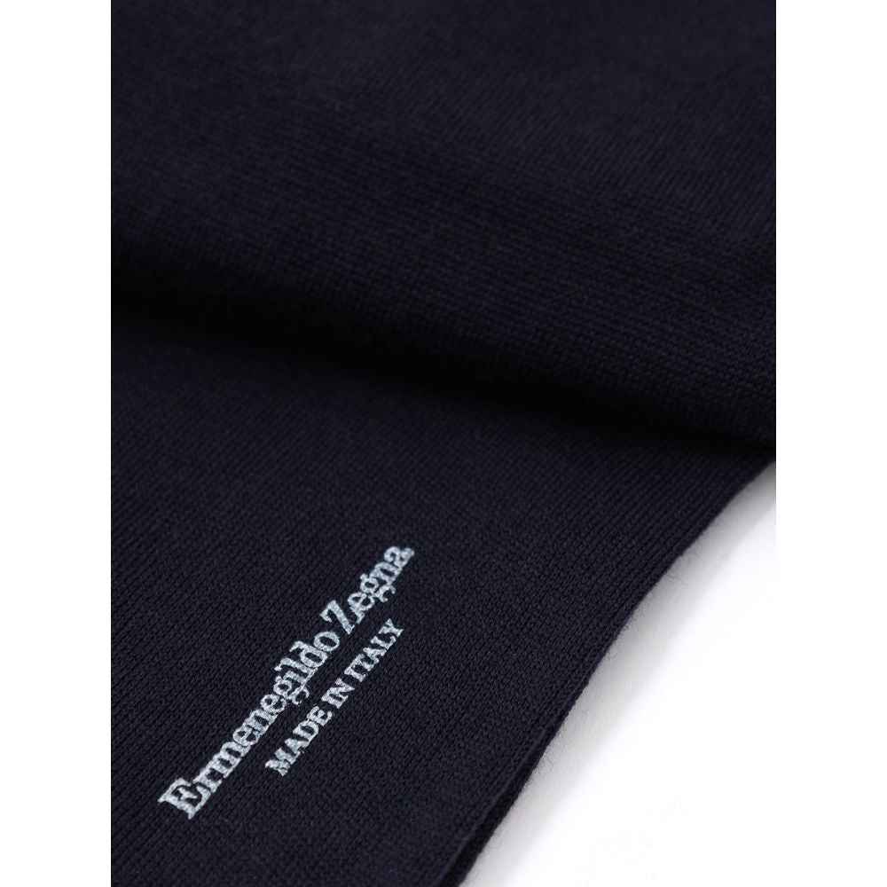 ZEGNA Navy Blue Wool Sock