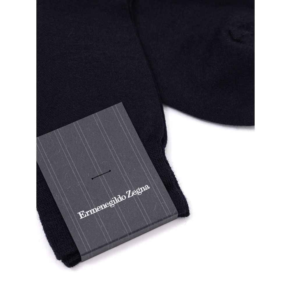 ZEGNA Navy Blue Wool Sock