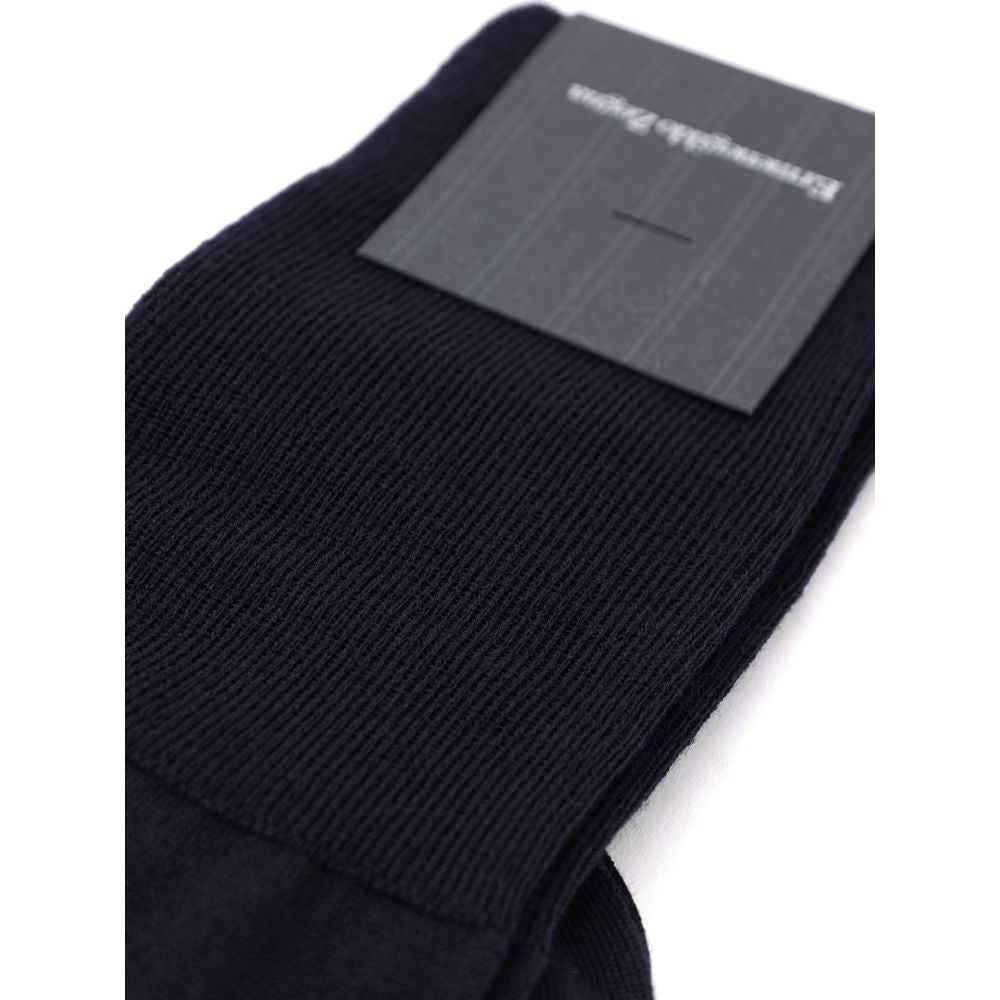 ZEGNA Navy Blue Wool Sock