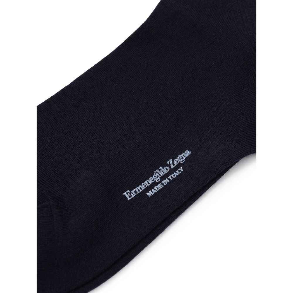 ZEGNA Navy Blue Wool Sock