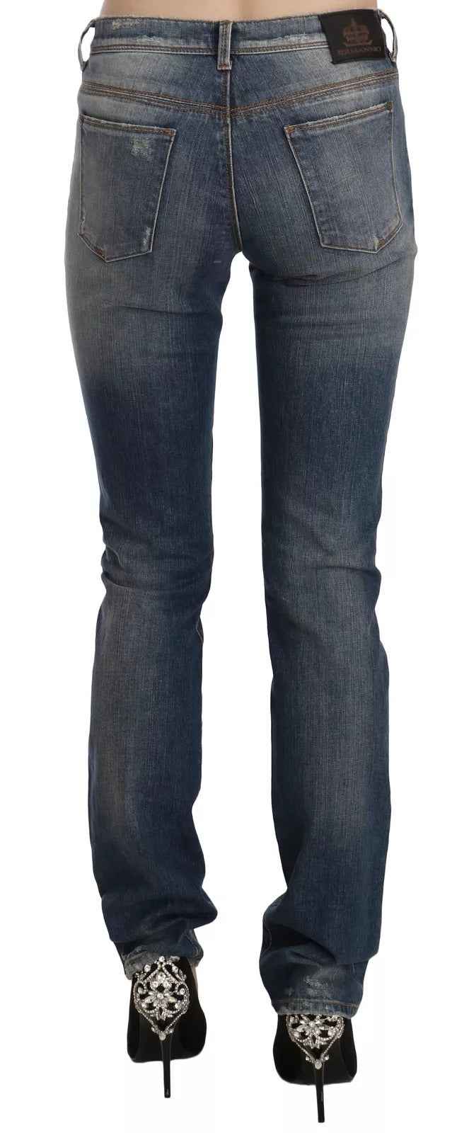 Ermanno Scervino Blue Washed Boot Cut Casual Denim Pants Jeans