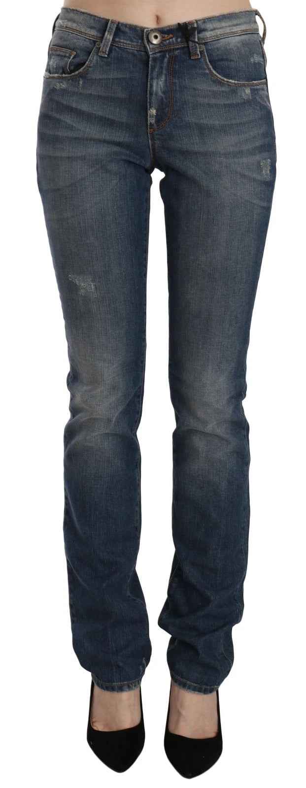 Ermanno Scervino Blue Washed Boot Cut Casual Denim Pants Jeans