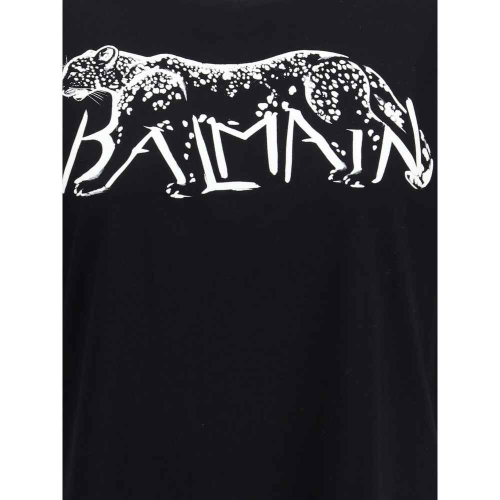 Balmain T-shirt with Leopard Print