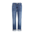 7FOR Blue Cotton Relaxed Fit Jeans