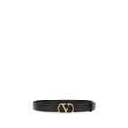 Valentino Garavani Black Calf Leather Bos Taurus Regular Belt