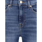 7FOR Blue Cotton Relaxed Fit Jeans