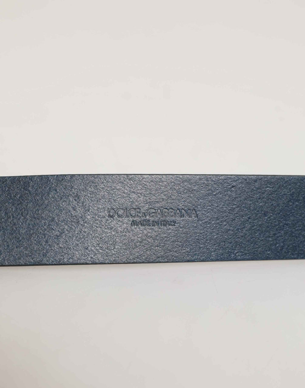 Dolce & Gabbana Blue Leather Classic Metal Logo Buckle Belt