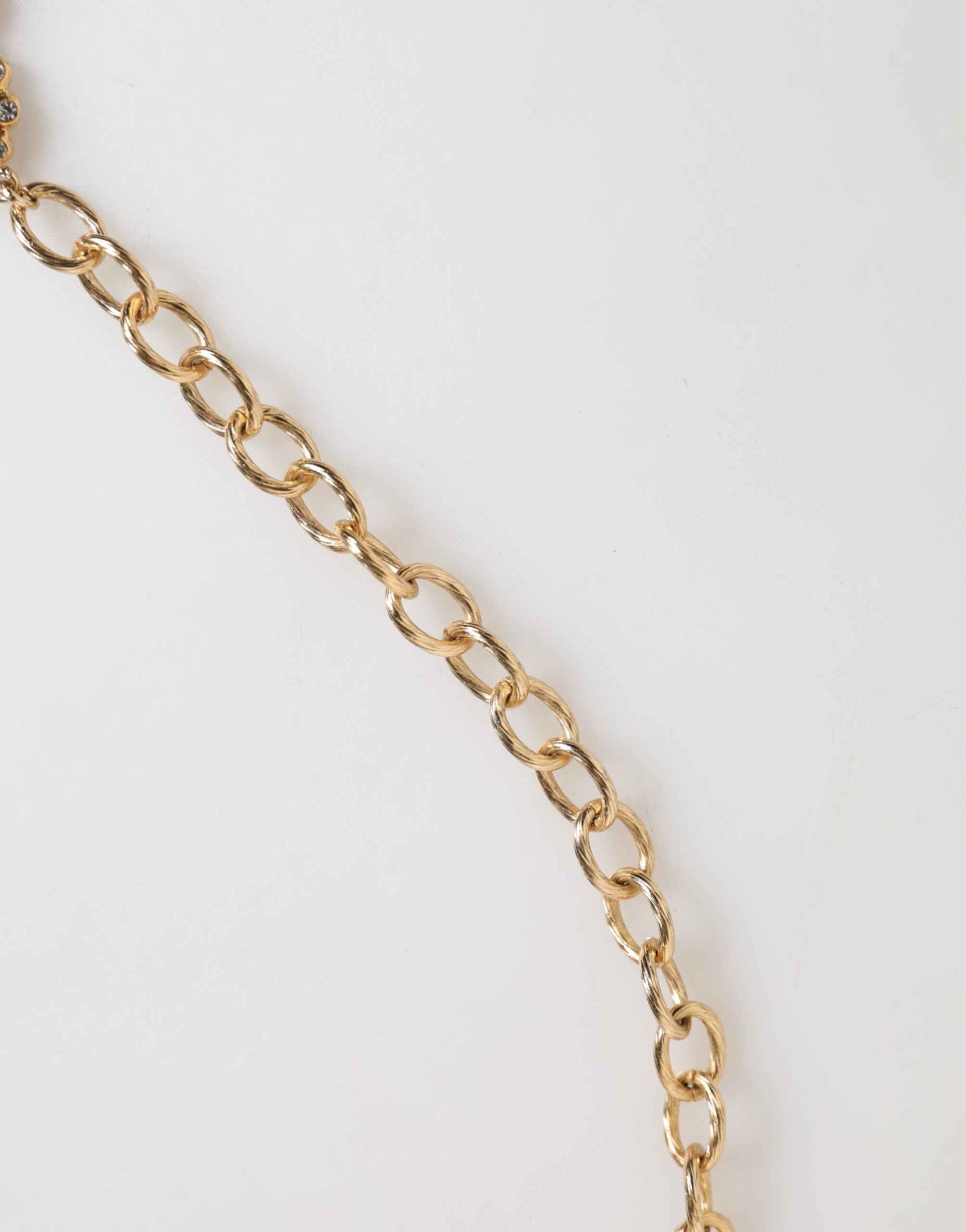 Dolce & Gabbana Gold Crystal Clock Pendant Statement Jewelry Necklace