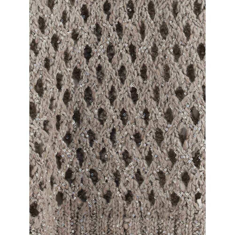 Brunello Cucinelli Brown Silk Sweatshirt